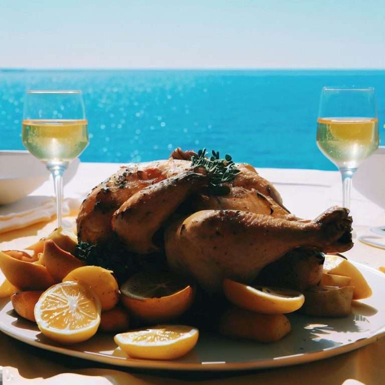 Griechisches Zitronenhuhn mit Kartoffeln (Kotopoulo lemonato me patates)