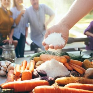 Gemüse in Salz-Kräuter Kruste