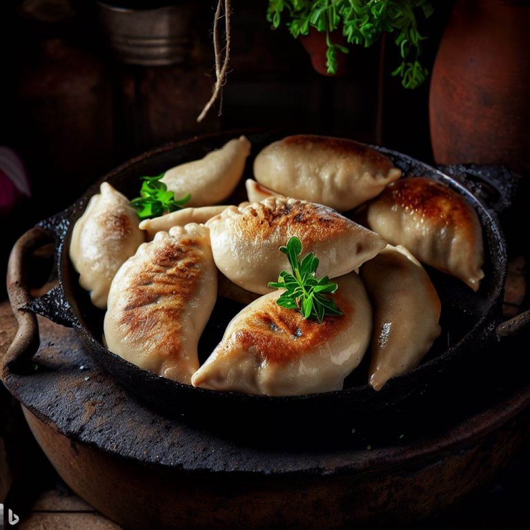 Kren-Tascherl mit Kohlrabigemüse