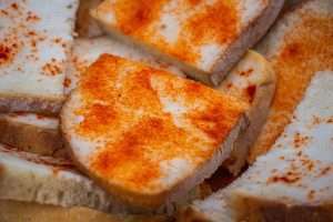 bread with fat, bread, pig fat, schweineschmalz