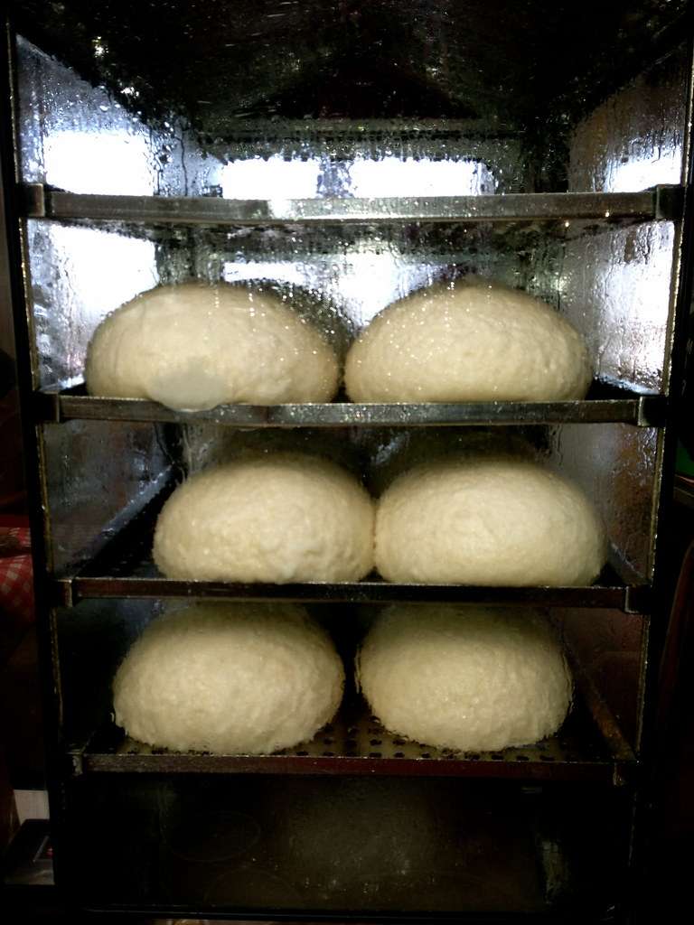 Germknödel im Warmhalteschrank auf der Skihütte